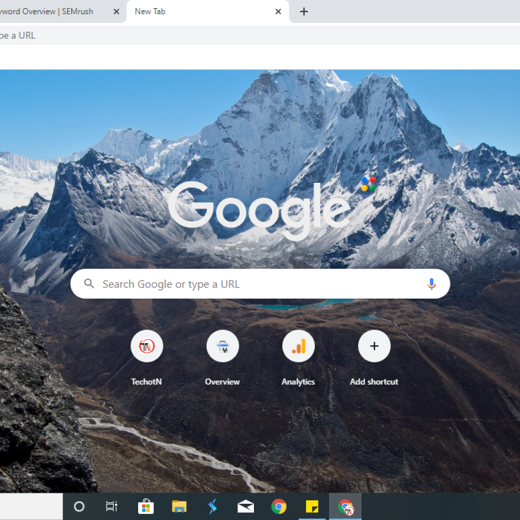 Change chrome browser background