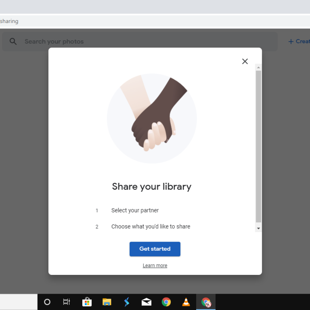 Google photos share library